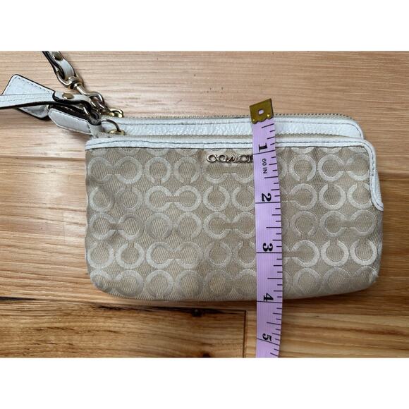 Coach: Tan Graphic Wristlet - Picture 4 of 7